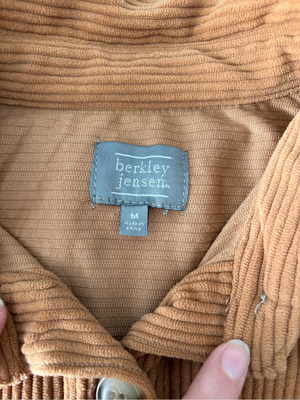 Corduroy Button-Up Shacket in Rust - Picture 2 of 3
